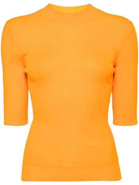  Enföld Mock-neck Ribbed Top - Orange 