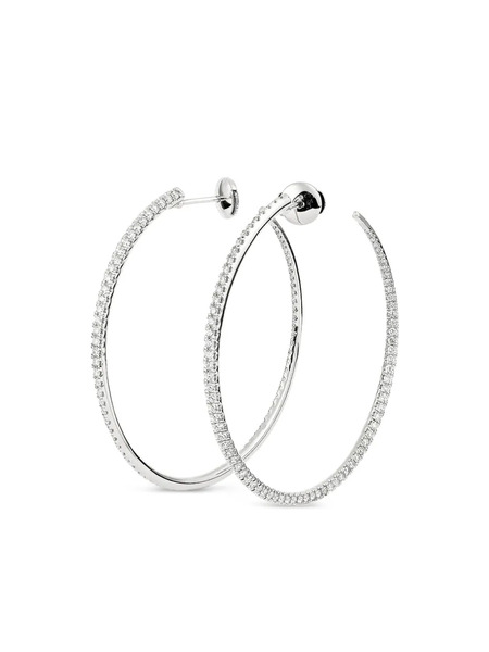  Engelbert 18k White Gold Twisted Diamond Earrings - Silver 
