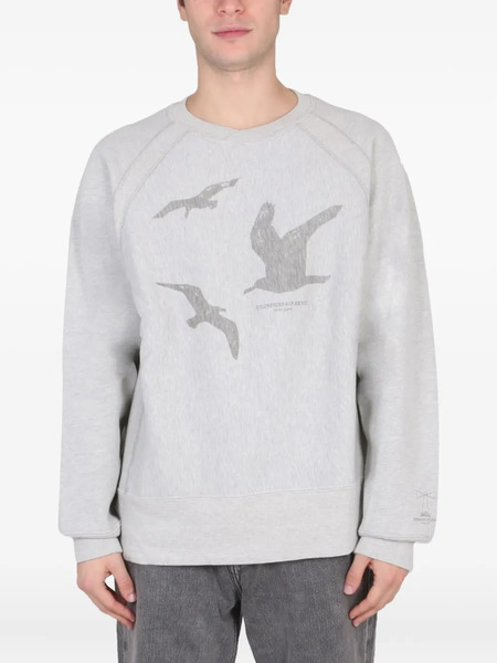  Engineered Garments Bird-print Crew-neck Sweatshirt - Grey 