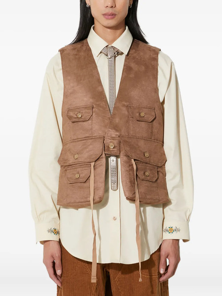  Engineered Garments Buttoned Multi-pocket Gilet - Brown 