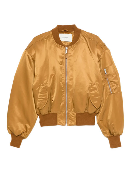  Entire Studios Cropped Broad Bomber Jacket - Brown 