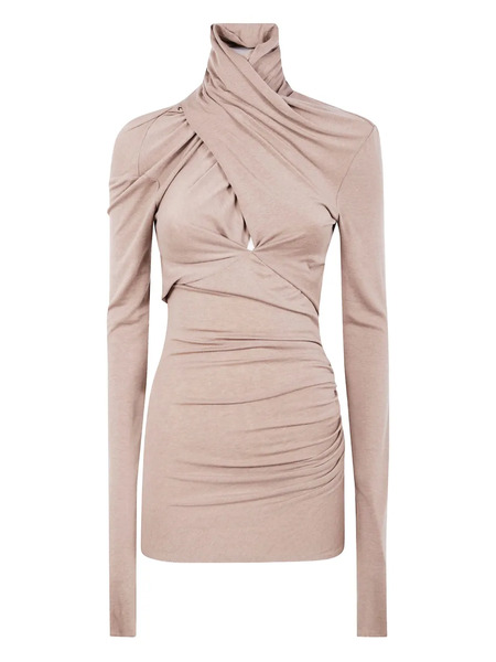  Entire Studios Cross-neck Draped Top - Neutrals 