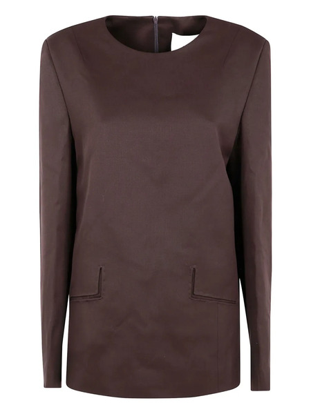  Entire Studios Cut-out Pocket Long-sleeve Top - Brown 