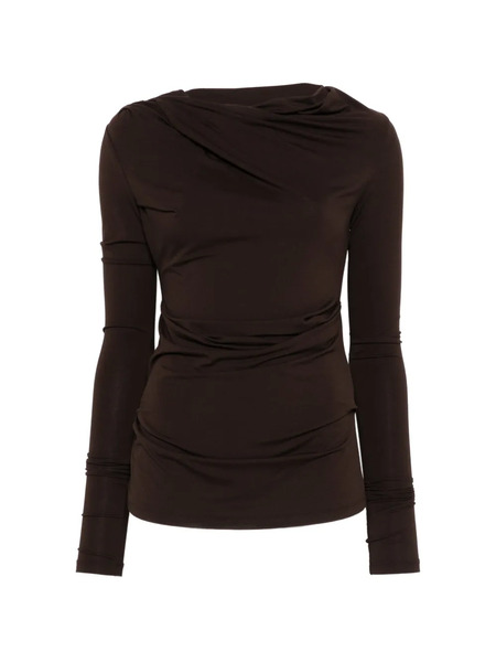  Entire Studios Drape Long-sleeve Top - Brown 