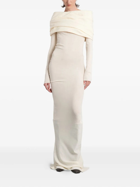  Entire Studios Draped Cowl-neck Maxi Dress - White 