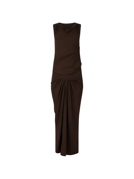  Entire Studios Draped Cowl-neck Sleveless Dress - Brown 