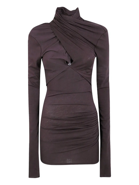  Entire Studios Draped-design High-neck Top - Brown 
