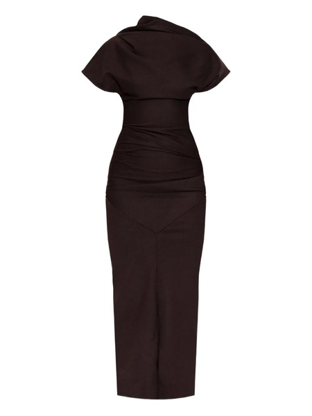  Entire Studios Draped Split Midi Dress - Brown 