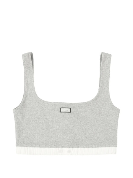  Entire Studios Ribbed Button-detail Bra - Grey 