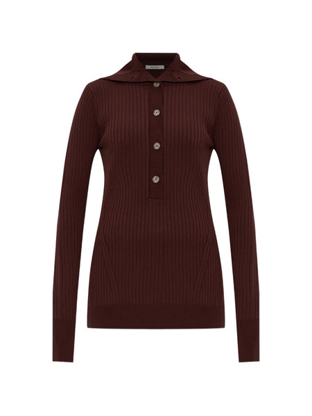  Entire Studios Ribbed-buttoned Polo - Brown 