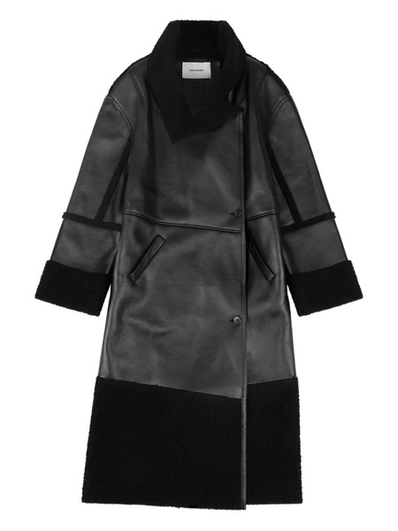  Entire Studios Shearling Long Coat - Black 