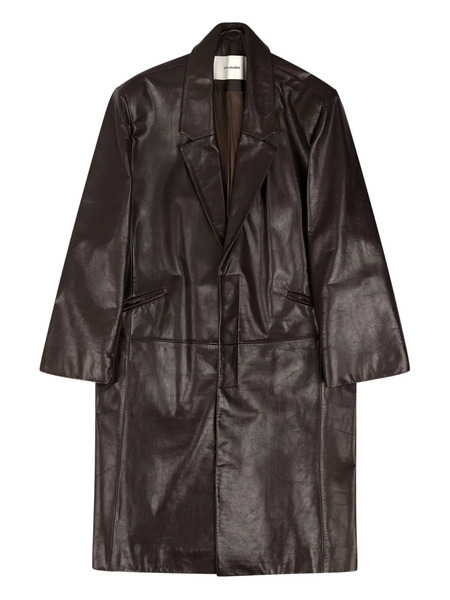  Entire Studios Single-breasted Leather Coat - Brown 