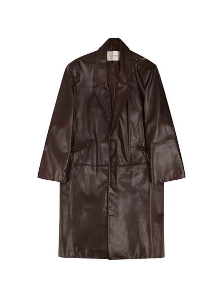  Entire Studios Single-breasted Leather Coat - Brown 