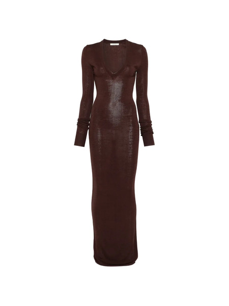 Entire Studios V-neck Long-sleeve Dress - Brown 
