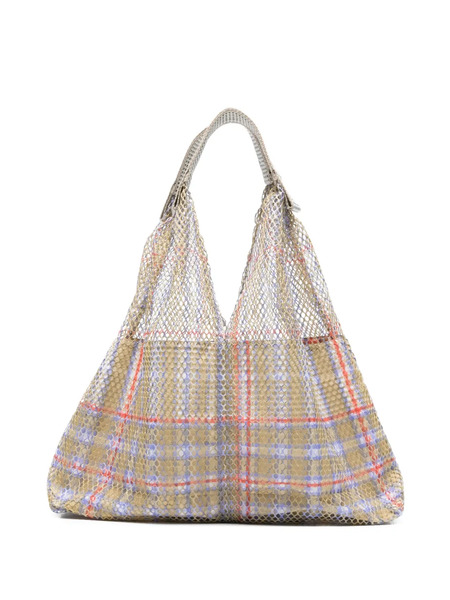  épice Plaid Net Tote Bag - Neutrals 