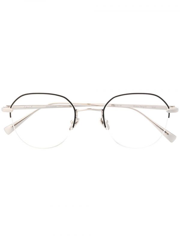  Eque.m Water Drop Round Frame Glasses - Silver 