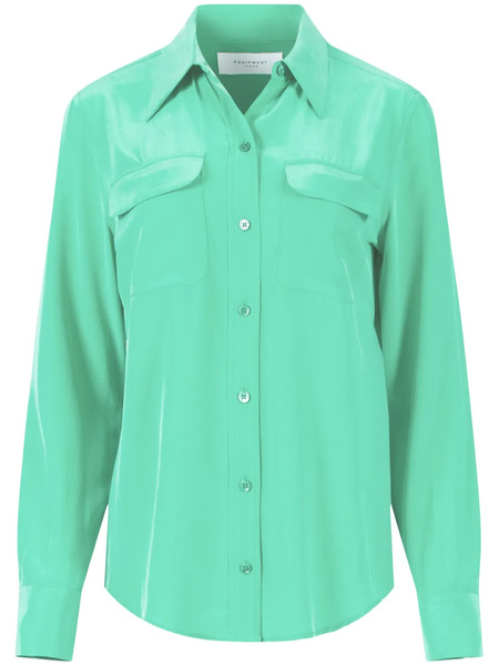 Equipment Signature Silk Shirt - Green 