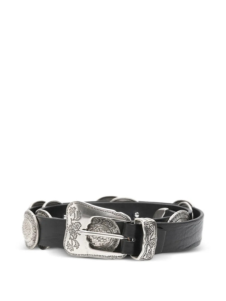  Eraldo Engraved-buckle Belt - Black 