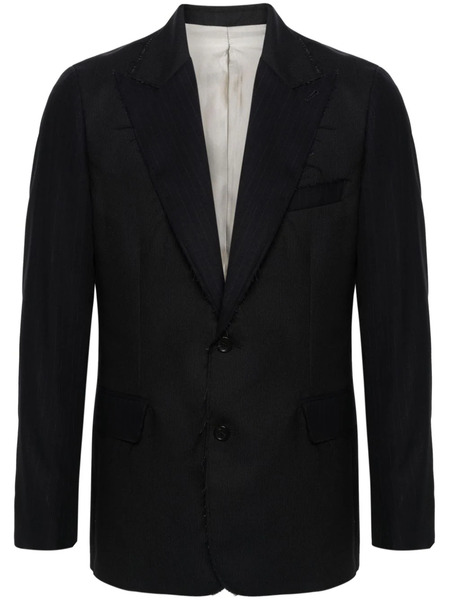  Eraldo Frayed Pinstriped Wool Blazer - Blue 