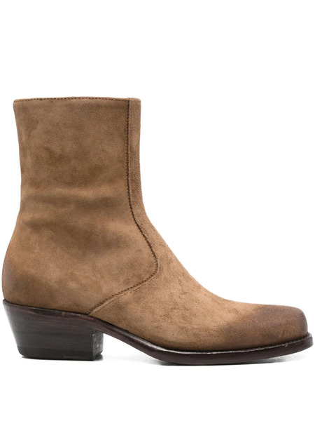  Eraldo 45mm Zip-detail Suede Boots - Brown 