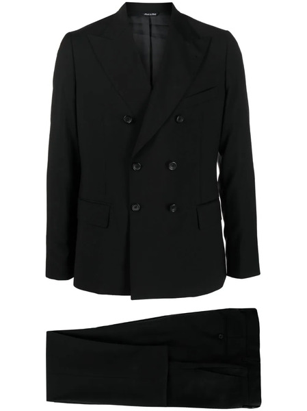  Eraldo Peak-lapel Wool Double-breasted Suit - Black 