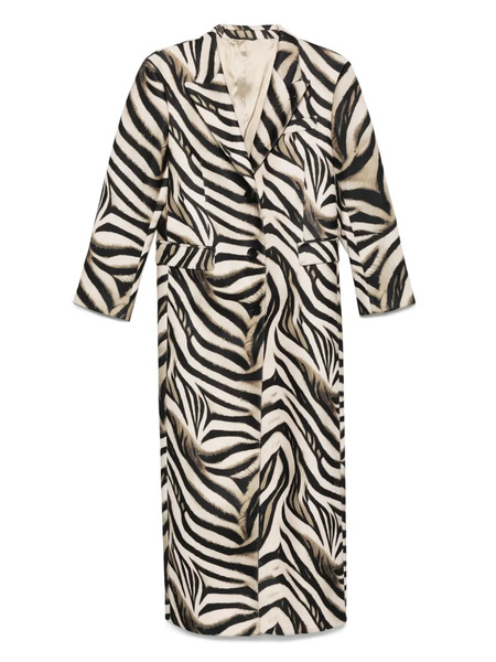  Eraldo Zebra-print Coat - Neutrals 