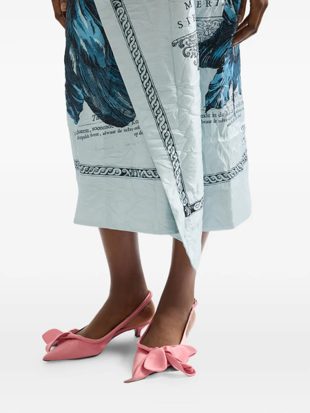  Erdem Draped Floral Midi Skirt - Blue 