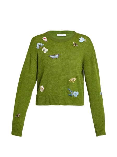  Erdem Embellished Crew-neck Sweater - Green 