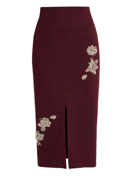  Erdem Embellished Midi Skirt - Red 