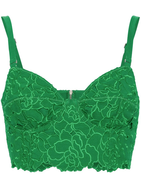  Erdem Embroidered Bralette Top - Green 