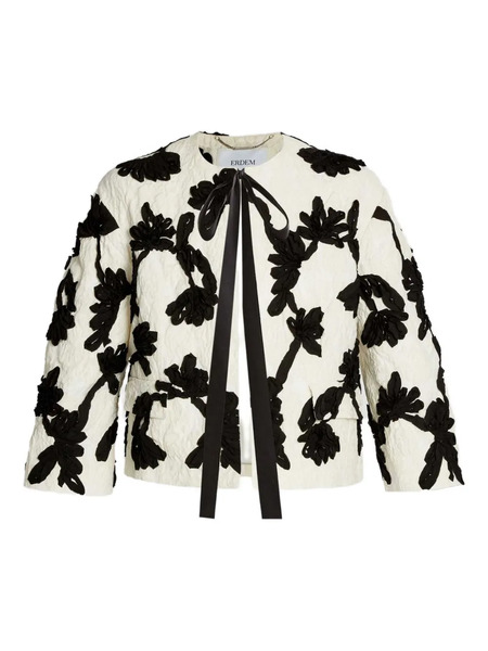  Erdem Floral-embroidered Jacket - Neutrals 