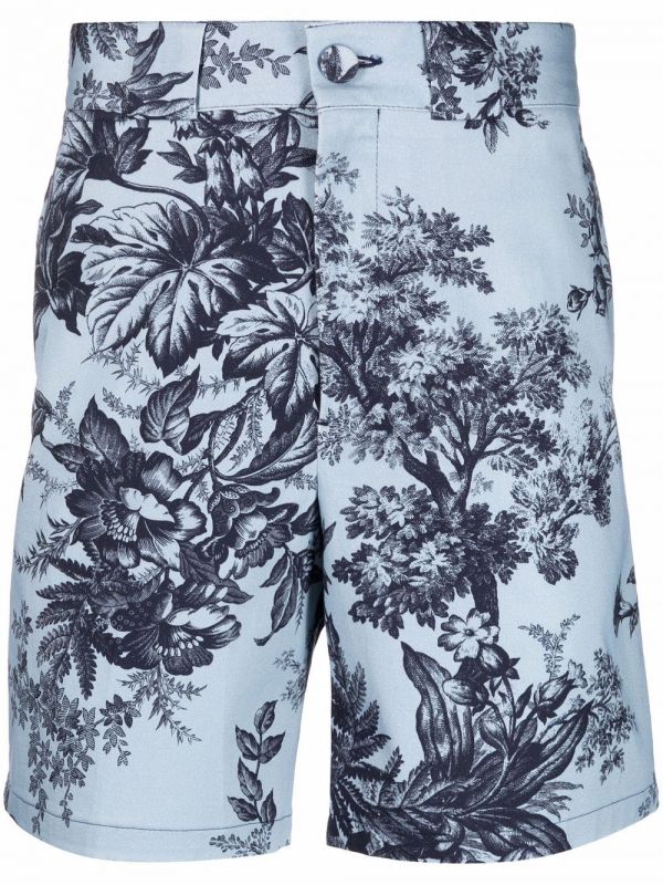  Erdem Floral-print Bermuda Shorts - Blue 