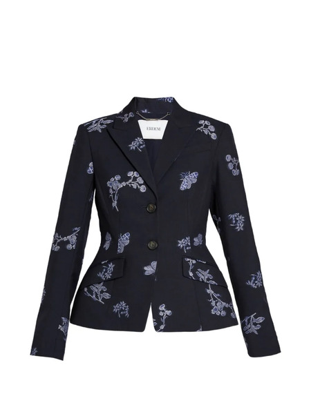  Erdem Floral Single-breasted Blazer - Blue 