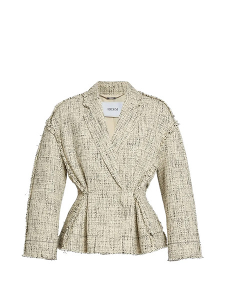  Erdem Mouline Single-breasted Fitted Jacket - Neutrals 