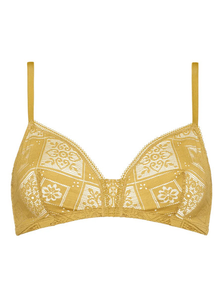 Eres Mosaic Wireless Triangle Bra - Yellow 