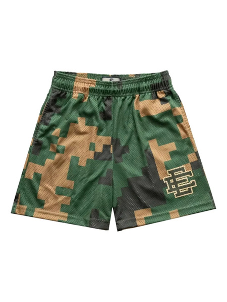  Eric Emanuel Ee Camouflage Logo Shorts - Green 