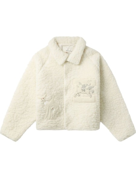  Erl Fleeced Wool Bomber Jacket - Neutrals 