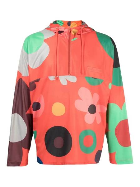  Erl Floral-print Half-zip Jacket - Orange 