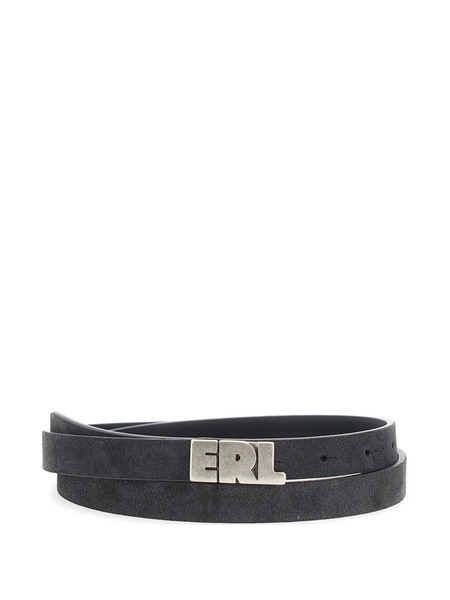  Erl Logo-buckle Leather Belt - Black 