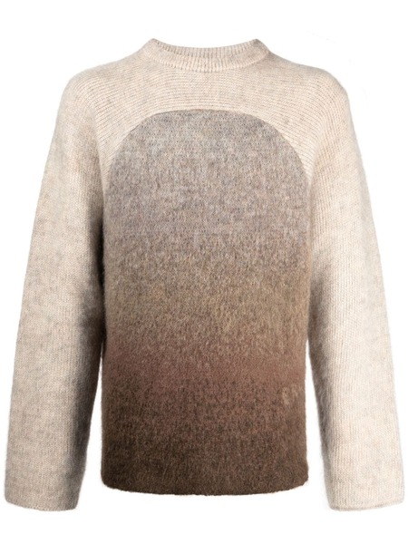  Erl Rainbow Gradient-effect Crew-neck Jumper - Neutrals 