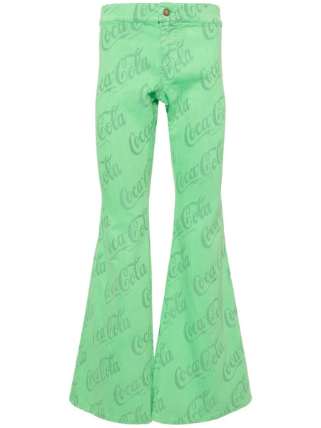  Erl X Coca-cola Mid-rise Flared Jeans - Green 