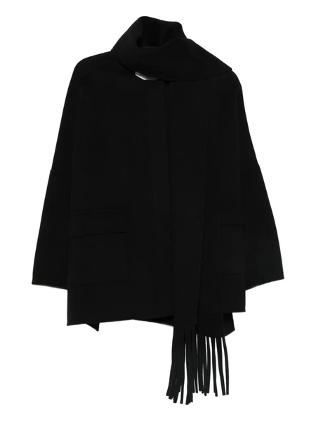  Ermanno Firenze Attached-scarf Jacket - Black 