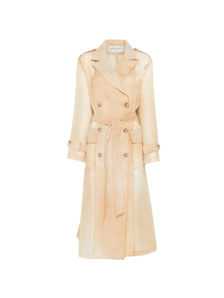  Ermanno Firenze Double-breasted Belted Jacket - Neutrals 
