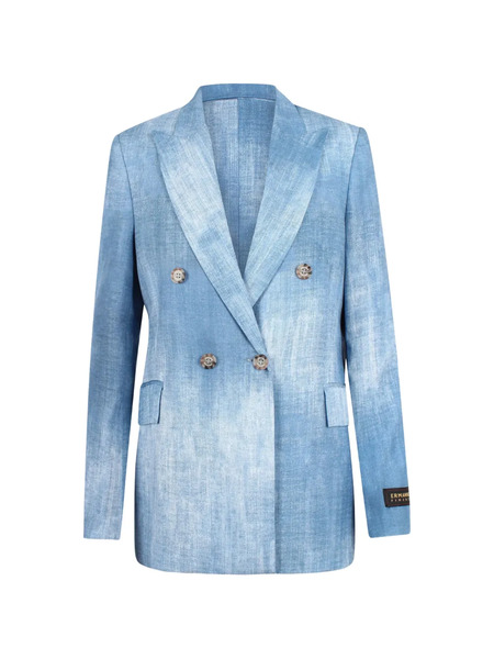  Ermanno Firenze Double-breasted Blazer - Blue 