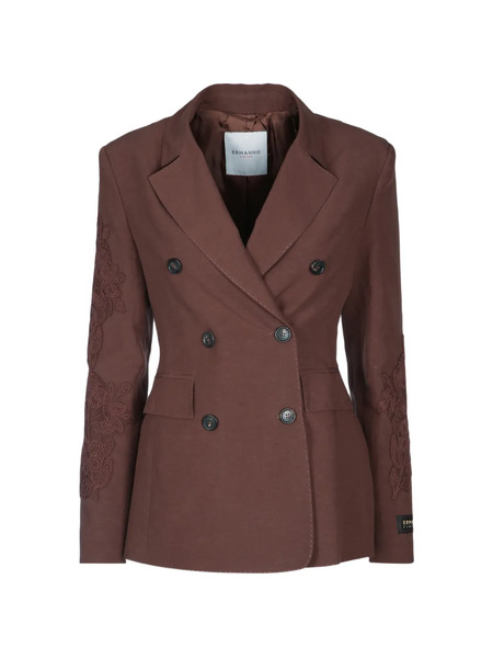  Ermanno Firenze Double-breasted Blazer - Brown 