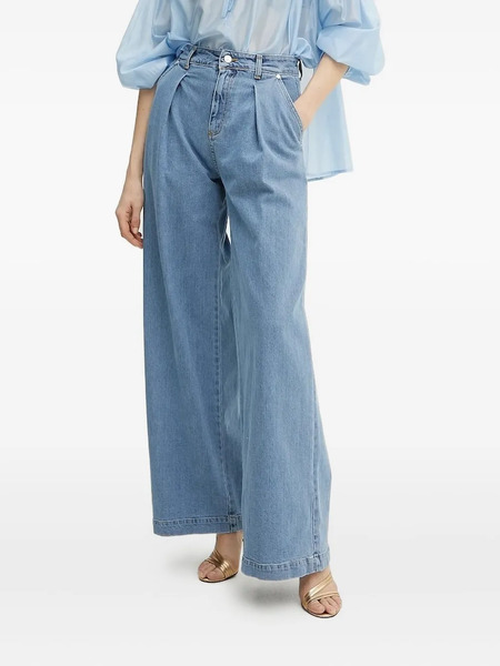  Ermanno Firenze Pleated-front Jeans - Blue 