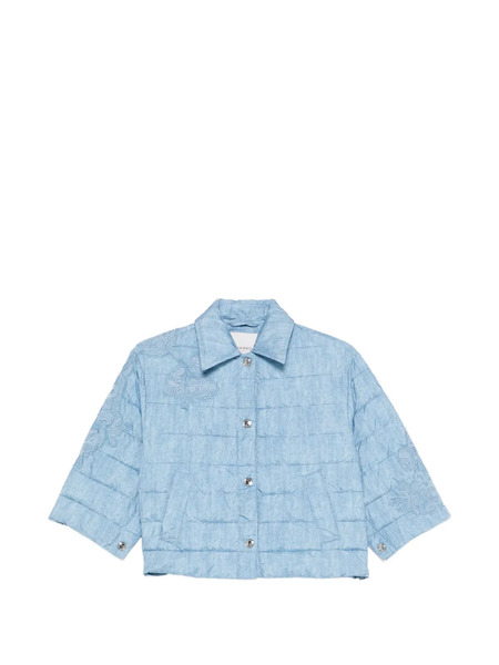  Ermanno Firenze Quilted Embroidered Jacket - Blue 