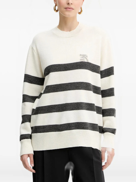  Ermanno Firenze Striped-pattern Embellished Sweater - White 