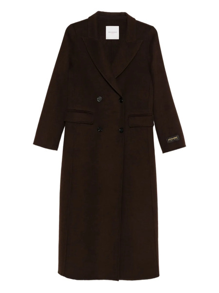  Ermanno Firenze Wool-blend Double Breasted Coat - Brown 