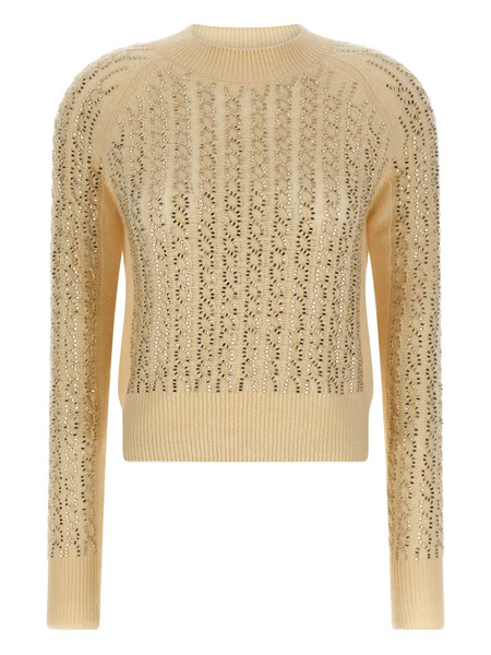  Ermanno Scervino Braided Studded Sweater - Neutrals 